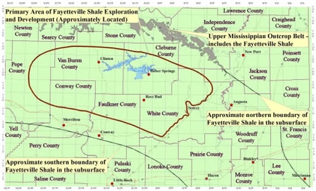 Fay Shale Location Map