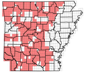 map displaying areas with 7.5 minute geologic worksheets available