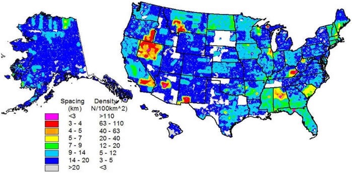 Sample Density of the National Geochemical Survey