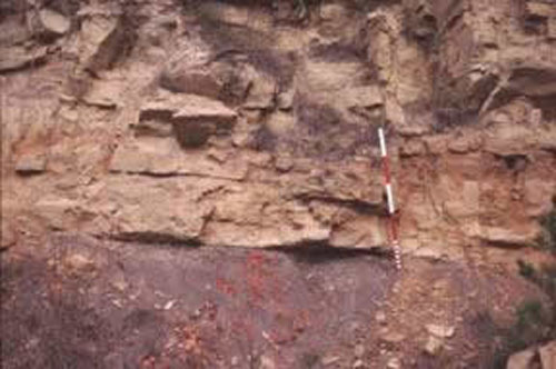 Batesville Sandstone above Moorefield Shale near Mt. View, Arkansas