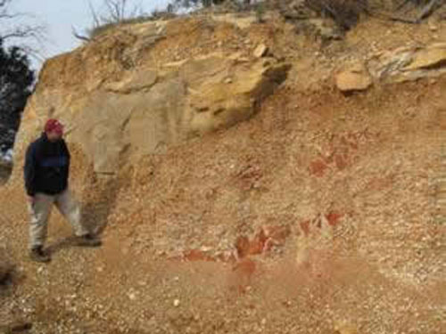 Gravel Deposits sitting approx 250 ft. above the White River