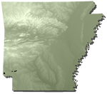 Gulf Coastal Plain in southwest Arkansas in parts of Hempstead, Howard, and Little River Counties; Texas, Louisiana, Oklahoma