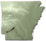 Gulf Coastal Plain in southwest Arkansas in parts of Clark, Nevada, and Hempstead Counties; Louisiana, Texas