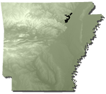 Eastern margin of Ozark Plateaus in northern Arkansas