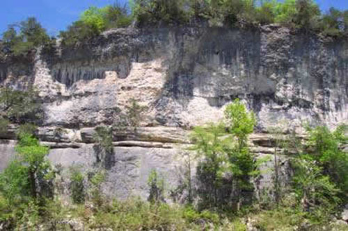 Silurian below Boone Formation at Tyler Bend