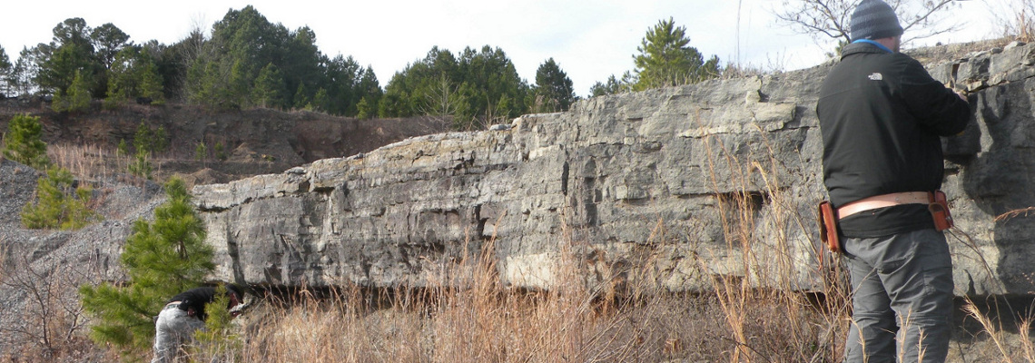 Third slide Arkansas's Geological Mapping Program, working-on-the-outcrop